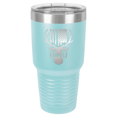 Deer With Flag Design Tumbler